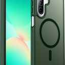 2 x teloxy Magnetic for Samsung Galaxy A26 5G Phone Case,Shockproof Protective Durable Slim Translucent Matte Anti-Fingerprint Phone Case,Green