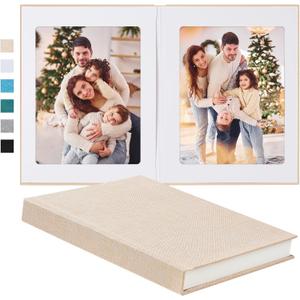 Pssoss Photo Album 8x10 with Writing Space Linen Cover 8x10 Photo Album Book Holds 30 Photos Ideal for Wedding Theme-Album and Baby Photo Albums (Beige,30 Pockets)