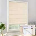 LazBlinds No Drill Light Filtering Roman Shades, Beige, 34" W x 48" H