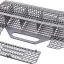 Universal Dishwasher Cutlery Basket Replacement WD28X10128 Dishwasher Utensil Silverware Basket, Compatible with Part No. AH959351, EA959351, PS959351, WD28X10127, WD28X10132