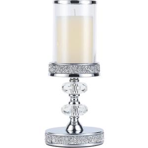 Pillar Candle Holders, Candle Holders for Pillar Candle, Crystal Candlesticks Holder for Home Decor, Wedding, Events, Coffee Dining Table CH048MD