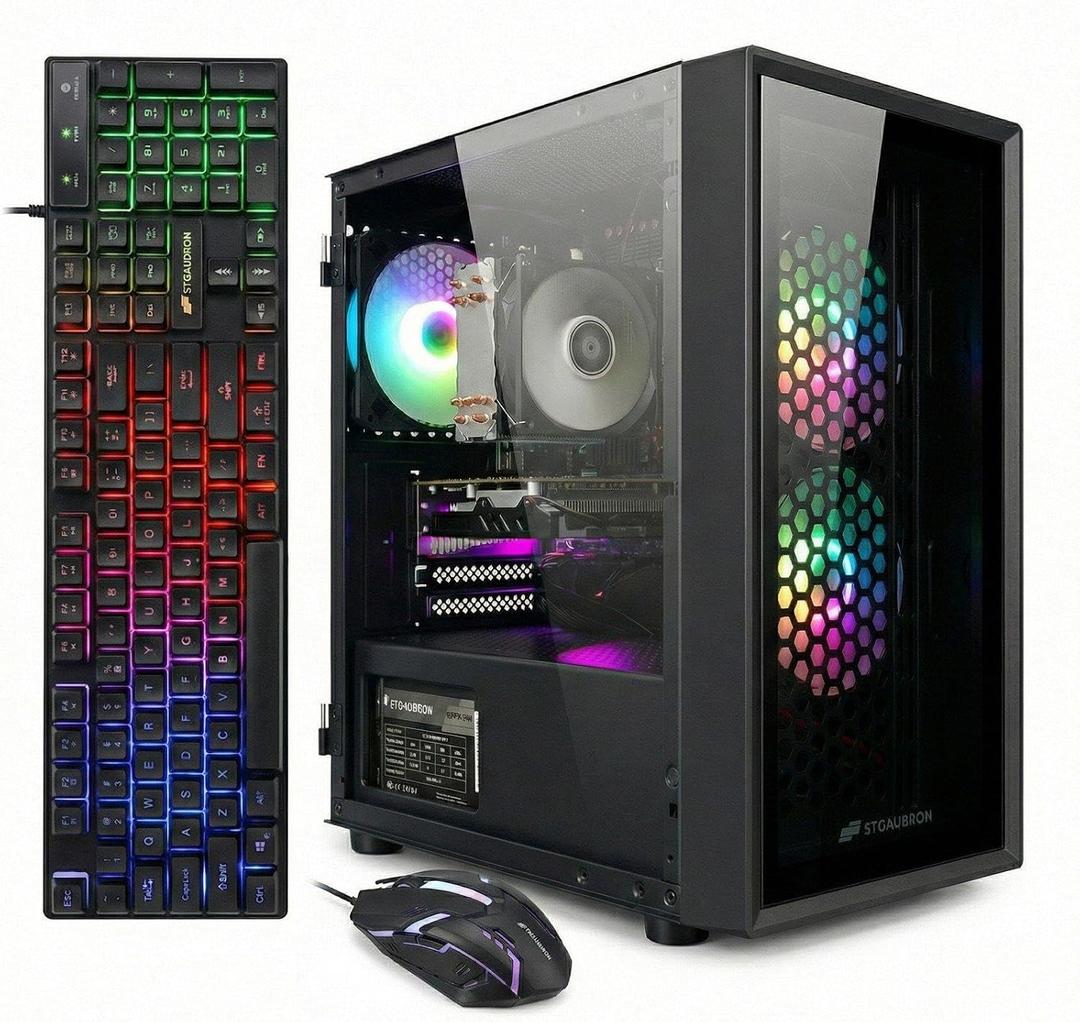 STGAubron Gaming PC Desktop, Core I7, RX 560 4G, 32G RAM, 512G SSD