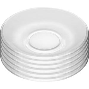 WHJY 6 pcs Clear Glass Plates, 4 inch Glass Plate Set, Small Dessert Plates Tea Plates Bulk