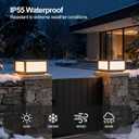 SkyGlow Solar Column Light, Stainless Steel LED IP55 Waterproof 10x10 Outdoor Pillar Lighting, Exterior Column Lamp Lanterns, Luxury Modern Post Cap Lights for Gate, Wall, Deck, Fence, Mail Box
