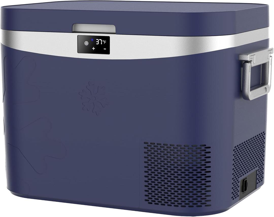 Megiu Car Refrigerator, Portable Car Fridge 12V Refrigerator 19 Quart (18 Liter) Freezer Compressor Cooler 12V/24V DC 110240 V AC for Outdoor, Camping, Travel, Home Use -0.4~+59 (Blue)