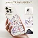 Designed for iPhone 16 Pro Case, Cute Flower Floral Pattern Design, Slim Soft TPU Liquid Silicone Protective Cover for Women Girls - White