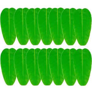 Artificial Banana Leaf Placemats, 14-Pack, Green Tropical Leaves for Hawaiian Luau Party, Kitchen Table Decoration