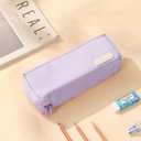 QIANPA Small Pencil Case Organizer with Zipper, Light Pouch Aesthetic, Purple Bag for Men & Women