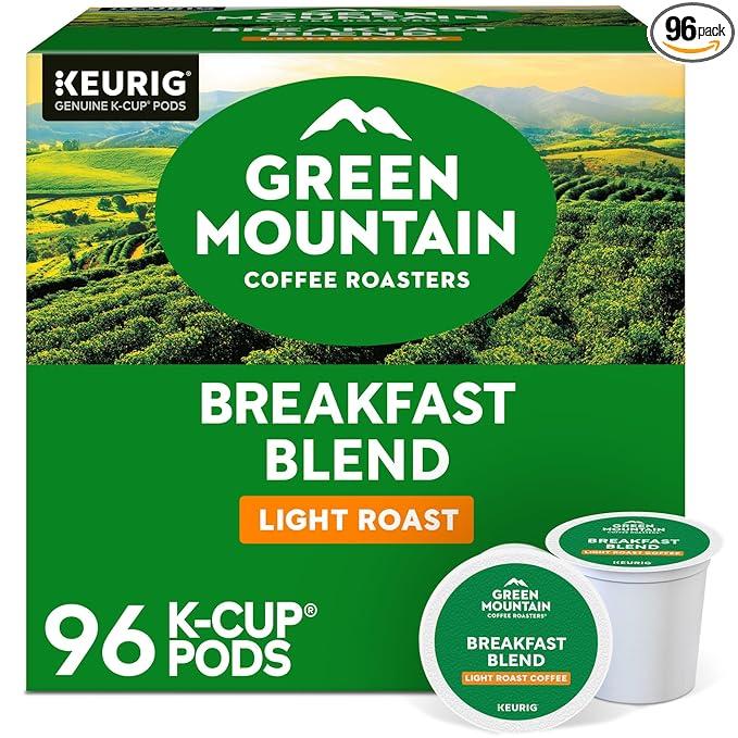 Green Mountain Coffee Roasters Breakfast Blend Single-Serve Keurig K-Cup Pods, Light Roast Coffee, 96 Count BB 4/29/28