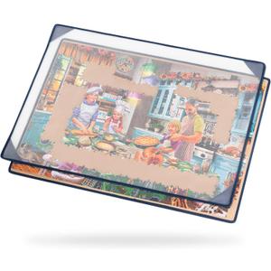 Tektalk Jigsaw Puzzle Board Portable Puzzle Mat with Puzzle Dustproof Cover for Puzzle Storage Puzzle Saver, Non-Slip Surface, Up to 1000 Pieces - Khaki