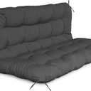 YEFU Porch Swing Cushion, Outdoor Swing Cushions Replacement with Backrest, Waterproof Bench Cushion for Patio Furniture, 48x40x5 Inch, Dark Grey