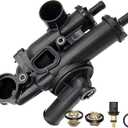 68003582AB 902319 Thermostat Housing Assembly for Dodge Journey 09-20 Dodge Avenger 08-14 Dodge Caliber 07-12 Chrysler 200 11-14 Chrysler Sebring 07-10 Jeep Compass Patriot 07-17 2.4L 2.0L 902-319 (Plastic)