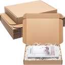 Brown Shipping Boxes 13x10x2" 25 Pack - Corrugated Cardboard Box Mailers for Small Business, Kraft Medium Literature Mailer Packaging Supplies Brown