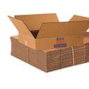 BOX USA 20x16x4 Flat Corrugated Boxes, Flat, 20L x 16W x 4H, Pack of 50 | Shipping, Packaging, Moving, Storage Box for Home or Business, Strong Wholesale Bulk Boxes
