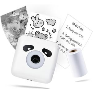 Sticker Printer, TP6S Print Pods Mini Printer, Portable Bluetooth Sticker Maker Machine, Inkless Thermal Pocket Printers for Photos, Study Graphics, Notes, Journal, DIY & Gift Blessings -White