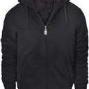 GEEK LIGHTING Hoodies for Men Heavyweight Fleece Sweatshirt - Full Zip Up Thick Sherpa Lined (Medium, All Black)