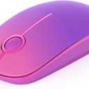 VssoPlor Wireless Mouse, 2.4G Slim Portable Computer Laptop Mouse with Nano Receiver Quiet Silent Optical Mice for Notebook, PC, Laptop, Computer-Gradient Purple