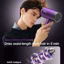 Hair Dryer with Diffuser, CONFU Ionic Blow Dryer 1600W, Portable Lightweight Fast Drying Negative Ion Hairdryer, 3 Heat Settings with Diffuser and Concentrator Nozzle for Home & Travel