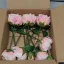 florisso Light Pink Peony Artificial Flowers - 11 Branches Silk Peonies for Vase Arrangements, Wedding Decor & Living Room Accents (Faux Flowers)