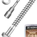 (1Box) 3/8" x 3" Hex Head Lag Screws Bolts with Flat Washers, 10Sets 304 Stainless Steel 18-8 Heavy Duty 3/8 Lag Bolts for Wood with Hex Socket