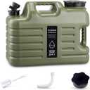 5 Gallon Water Jug with Spigot, Portable Camping Water Containers, No Leakage Food Grade Camping Water Tank for Vehicle, Car, Outdoor Hiking, Picnic, Emergency, Green
