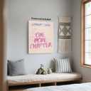 Ripiyome Pink Vintage Library Wall Art One More Chapter Quote Book Poster Trendy Bookish Decor Posters Retro Library Canvas Print for book lover Reading Nook Bedroom Wall Decor 12x16inch Unframed