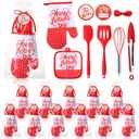 Maxdot 84 Pcs Holiday Baking Gift Set with Oven Mitts, Pot Holders, Silicone Utensils, Greeting Cards & Gift Packaging - Christmas Kitchen Essentials for Mom, Family, and Holiday Cooking