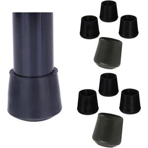 2 x Table Chair Rubber Leg Tips Caps, 8PCS Chair Leg Tips Caps, Rubber Furniture Feet Round for Furniture Legs, No Scratches and Reduce Noise(Black)