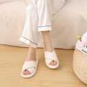 Evshine House Slippers for Women Memory Foam Bedroom Slippers Corduroy Open Toe Slides Shoes Indoor and Outdoor, 270MM
