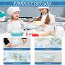 SusiYo Reusable Stretchy Bowl Covers - 5 Pieces, Watercolor Daisies Wildflowers Food Storage Container Elastic Covers for Bread Proofing, Fruits, Kitchen Leftovers