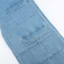 Women Multi Pocket Cargo Jeans Baggy Streetwear Y2k Trousers Flap Pocket Pants Wide Leg Cargo Pants (L)