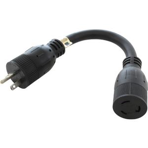 AC WORKS NEMA 5-20P 20Amp 125Volt Plug to Locking 20Amp L5-20R Female Connector Adapter Cord (Black) AC WORKS NEMA 5-20P 20Amp 125Volt Plug to Locking 20Amp L5-20R Female Connector Adapter Cord (Black)