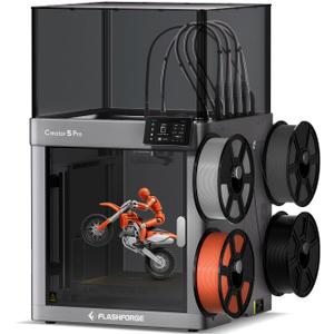 FLASHFORGE Creator 5 Pro 3D Printer, 4 Toolheads with 7s Toolchanger, Industrial Multi-Material & Mixed-Material Printing, Fully Enclosed CoreXY 65°C Active Chamber Heating Better Engineering Prints