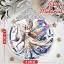 Unicorn and Fairy Stained Glass Christmas Tree Ornaments - Christmas Decoration, 2025 Holiday Decor & Gift Ideas