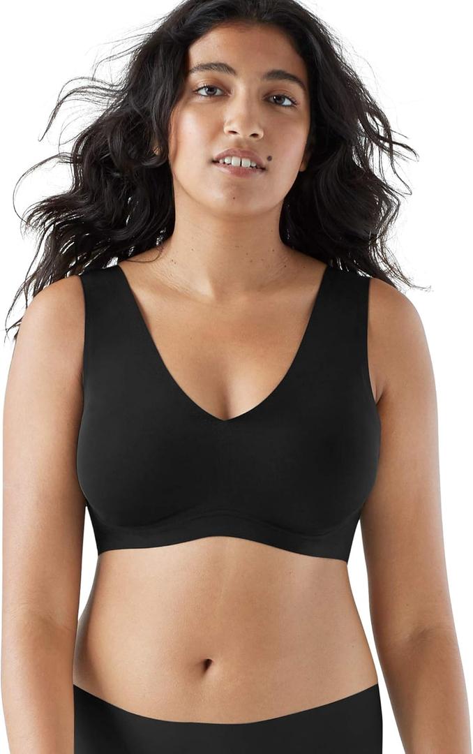 True & Co Women's True Body Lift V Neck Bra ((Large) 36-38DD/DDD, Black)
