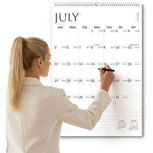 SUNEE 2026-2027 Wall Calendar Large 22.75"x15.5", 21 Month July Calendar (Ends March 2028), Vertical Extra Large, White Minimalism