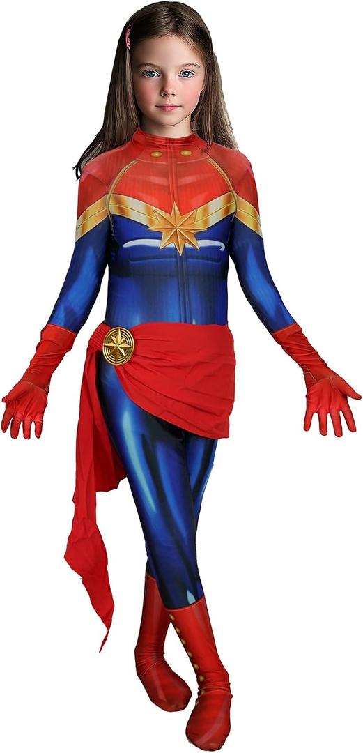 Womens Girls Superhero Cosplay Costume Halloween Spandex Jumpsuit Costume 3D Style Cosplay Suit (M)
