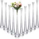 Inbagi 10 Pcs Eiffel Tower Vase for Wedding Centerpieces 20 Inch Clear Tall Skinny Vases Glass Flower Stand Floral Container for Living Room Home Crafts Wedding Reception Birthday Baby Shower Decors