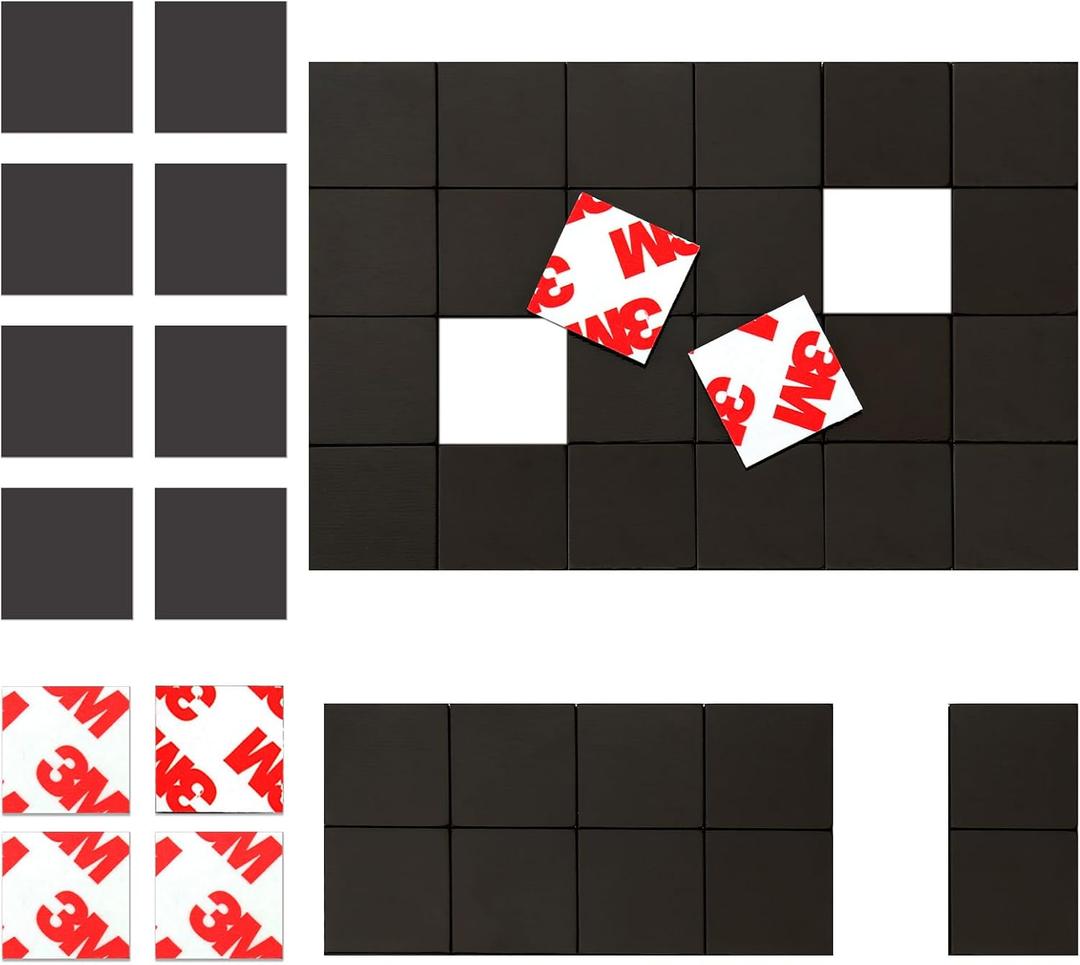 Magnetic Squares Pieces with Adhesive Backing(Each 3/4" x 3/4"),Self Sticky Magnets for Classroom Activities,Peel and Stick for Cards/Picture/Poster (40mil Magnet 384PCS)