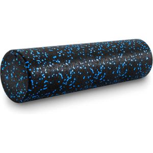 ProsourceFit High Density Foam Rollers 24 - inches long, Firm Full Body Athletic Massage Tool for Back Stretching, Yoga, Pilates, Post Workout Muscle Recuperation, Black/Blue