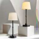 Oneach Cordless LED Table Lamp Set of 2, Portable Rechargeable Battery Powered Lighting, 3 Color Temperatures and 7 RGB Colors, Patio Table Lamp, Ambient Light for Restaurant, Bedroom, Balcony, Black