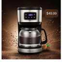12 Cup Programmable Coffee Maker,Touchscreen Drip Coffee Maker-12 Cup Keep-Warm Function, Auto Shut-Off,Stainless Steel Construction,Permanent Filter,Ideal for Home and Office Use