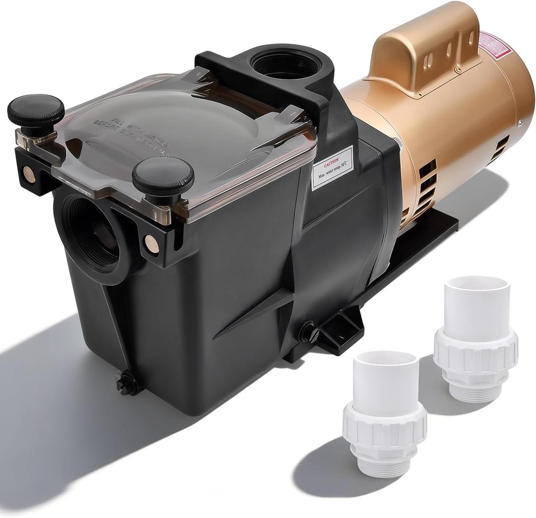 3 HP In-Ground Pool Pump Single Speed High Flow 2" Inlet with Dual Voltage 115/230V 3.0HP Swimming Pool Super Pump with Filter Basket Fitting Adapter W3SP2610X15, W3SP2615X20, SP2610X15, SP2615X20