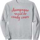 Champagne And Candy Canes Cute Christmas Holiday Funny Gift Sweatshirt