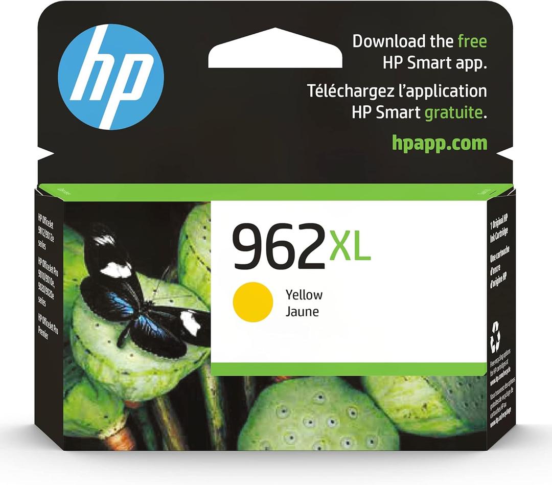 HP 962XL Yellow High-Yield Ink Cartridge | Works with OfficeJet 9010, Pro 9010, 9020 | Eligible for Instant Ink | 3JA02AN
