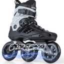 Adults Roller Blades for Women & Men, Inline Skates High Professional Roller Blade for Teens, Fitness & Recreation Racing Skates, Black & Gray, Size 6.5-10.5