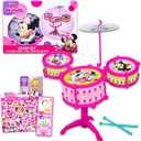 Minnie Mouse Toy Drum Set for Girls  Bundle with Disney Drum Music Set, Stickers, More | Minnie Mouse Musical Toys for Girls, Kids, Toddlers