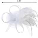 SWEETV Tulle Fascinators for Women, Tea Party Hats for Kentucky Fascinators Derby, Cocktail, Wedding, Fancy Dress Party (White)