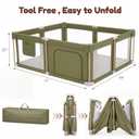 Foldable Baby Playpen with Mat, Foldable Baby Fence Play Yards for Babies and Toddlers, Play Pen with Breathable Mesh and Anti-Fall Pads Green (71"×59")
