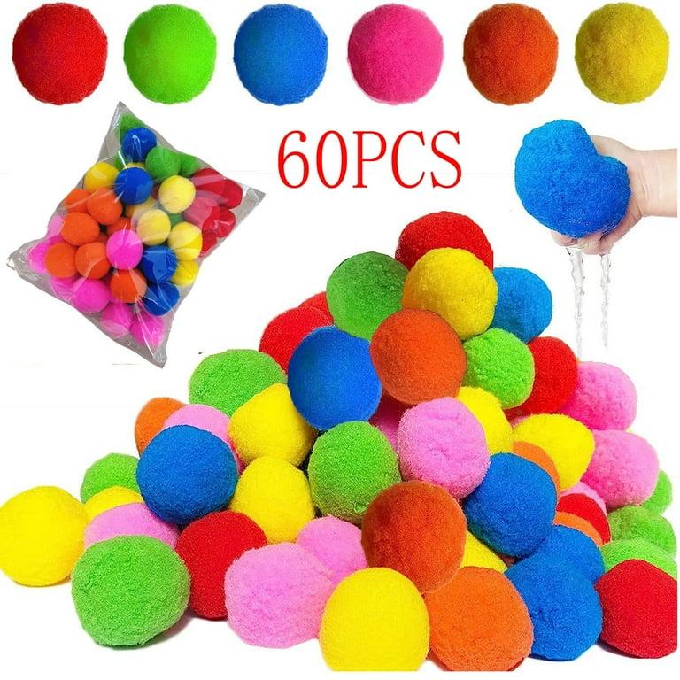 60Pcs Reusable Water Balloons, Refillable Water Balls for Kids Outdoor Toys Games, Summer Toys Ball for Pool and Backyard Fun, Splash Balls for Beach Fun Games for Boys Girls